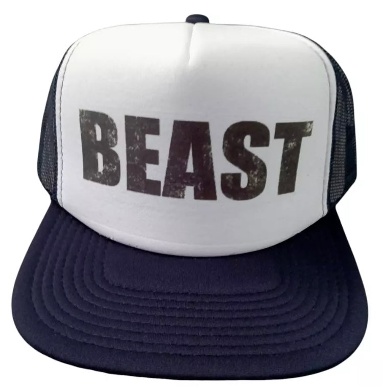 Beast Trucker Hat- motivational- gym- fitness- weights-cap