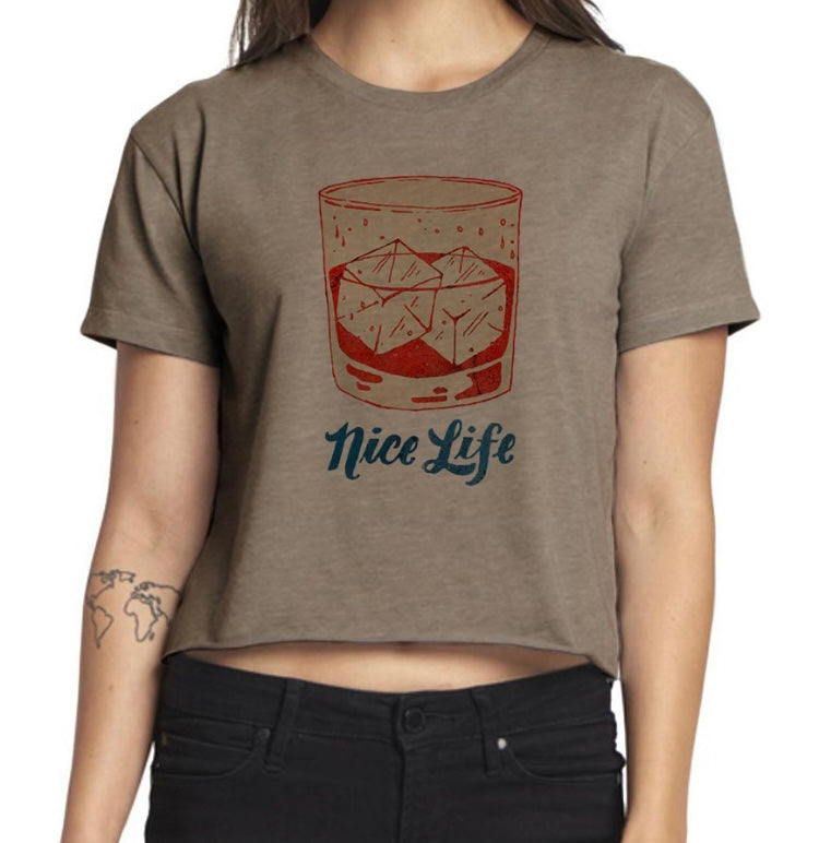 "Nice Life" Retro Poster Vintage Graphic Design Crop Top