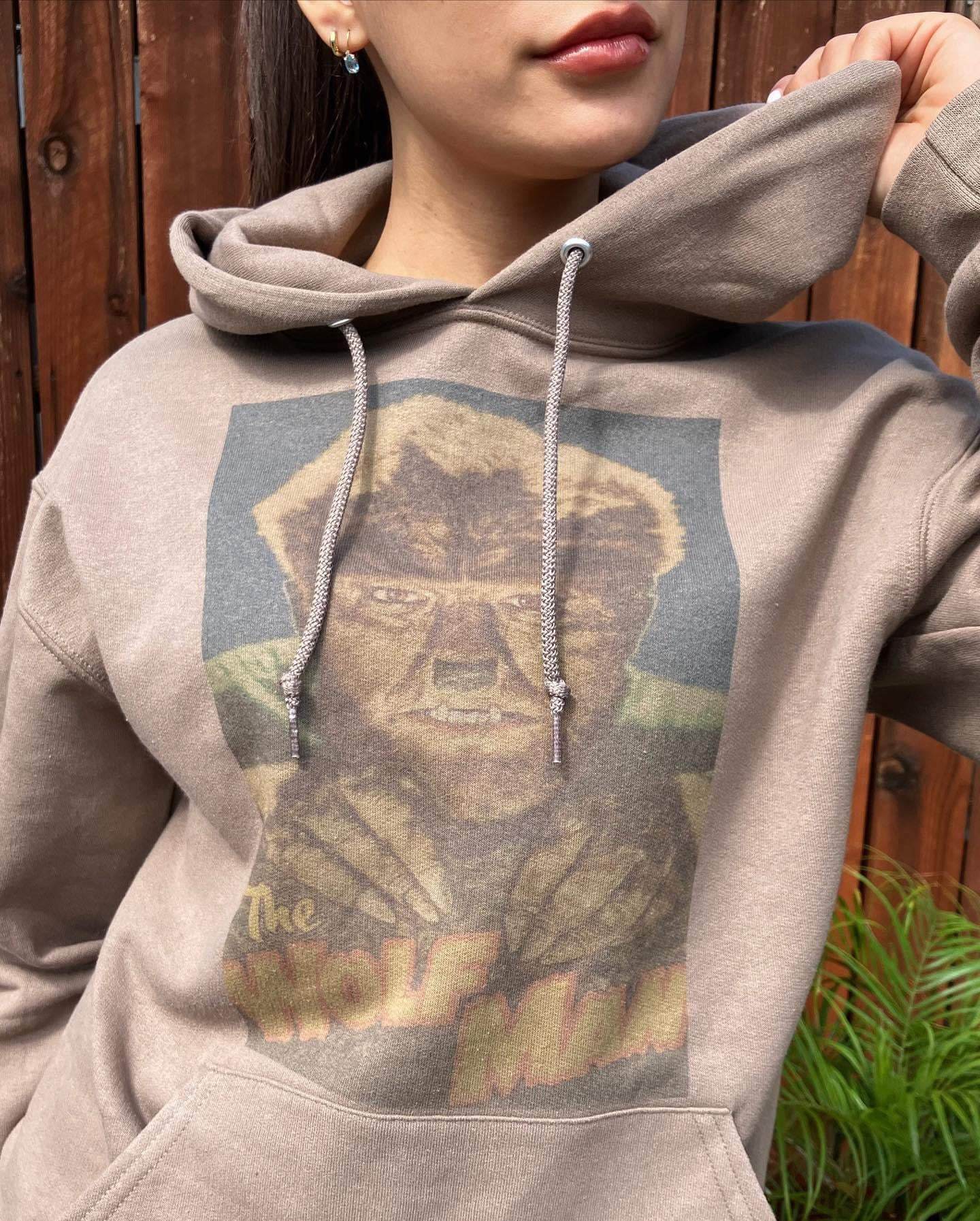 The Wolf Man Vintage Graphic Design Hoodie