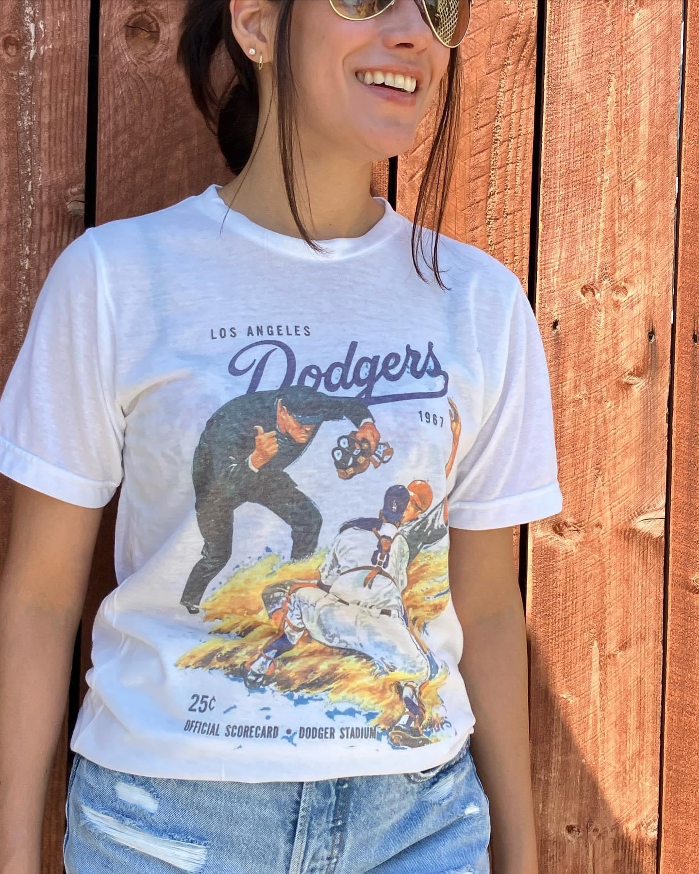 Los Angeles Dodgers Stamp 1967 Vintage Graphic Design T-shirt